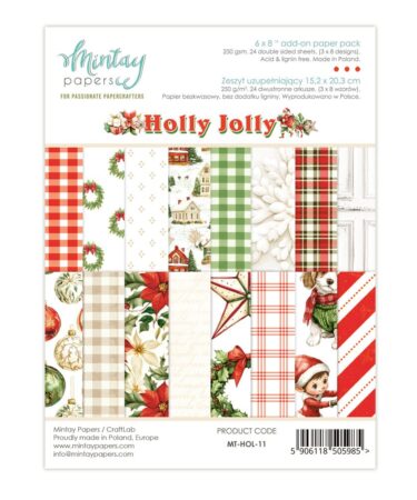 MINTAY PAPERS - Collezione Holly Jolly -  Add-On Paper Pack (6"x8")