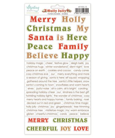 MINTAY PAPERS - Collezione Holly Jolly - Paper Stickers - Words (6"x12")