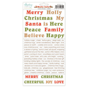 MINTAY PAPERS - Collezione Holly Jolly - Paper Stickers - Words (6"x12")