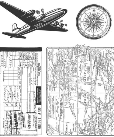 Stampers Anonymous Tim Holtz Cling Stamps  - Air Travel