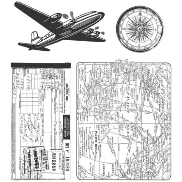 Stampers Anonymous Tim Holtz Cling Stamps  - Air Travel