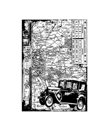 Stampers Anonymous Cling Mount Collage Stamp  Car Tim Holtz Components