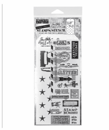 Stampers Anonymous Mixed Media Tim Holtz Stamps/Stencil  #41