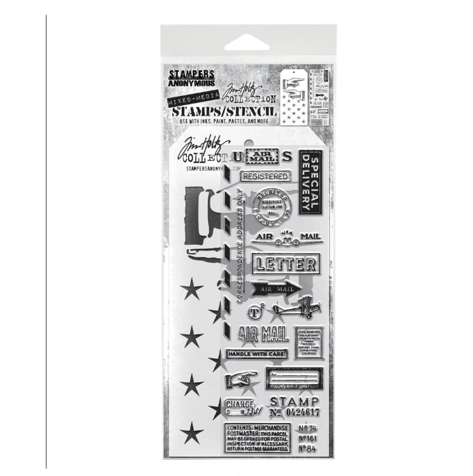 Stampers Anonymous Mixed Media Tim Holtz Stamps/Stencil #41