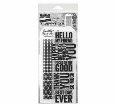 Stampers Anonymous Mixed Media Tim Holtz Stamps/Stencil  #40