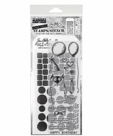 Stampers Anonymous Mixed Media Tim Holtz Stamps/Stencil  #9