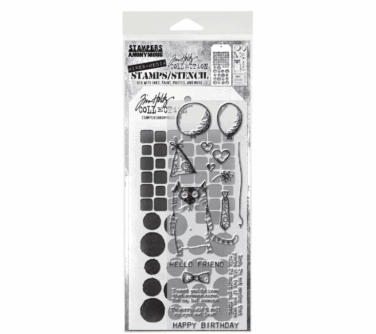 Stampers Anonymous Mixed Media Tim Holtz Stamps/Stencil  #9