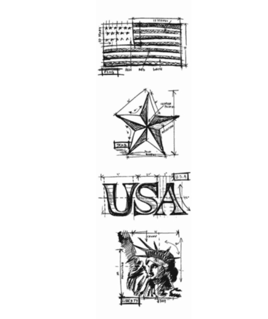 Stampers Anonymous Americana Mini Tim Holtz Blueprints Strip Stamps