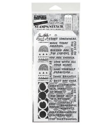 Stampers Anonymous Mixed Media Tim Holtz Stamps/Stencil  #62