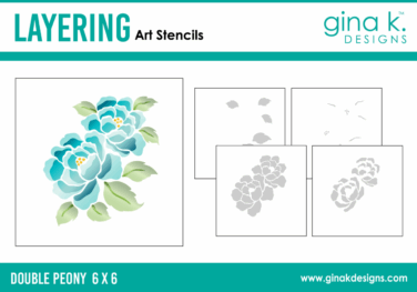GINA K DESIGN - STENCIL- Double Peony