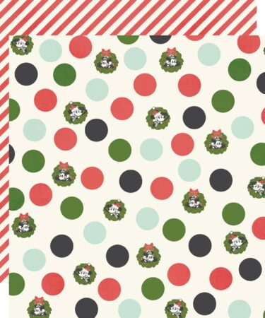 SIMPLE STORIES - Collezione Say Cheese Classic Mouse Christmas - Carta patterned 12x12 - Happy Holly Days