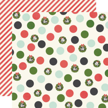 SIMPLE STORIES - Collezione Say Cheese Classic Mouse Christmas - Carta patterned 12x12 - Happy Holly Days