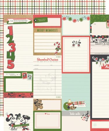 SIMPLE STORIES - Collezione Say Cheese Classic Mouse Christmas - Carta patterned 12x12 -Journal Elements