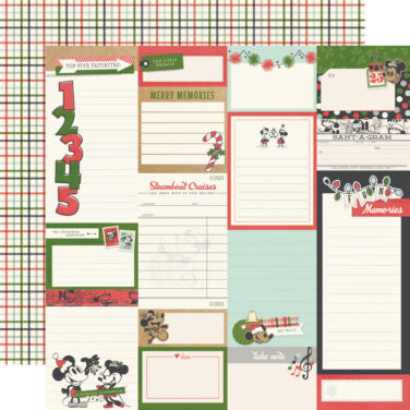 SIMPLE STORIES - Collezione Say Cheese Classic Mouse Christmas - Carta patterned 12x12 -Journal Elements