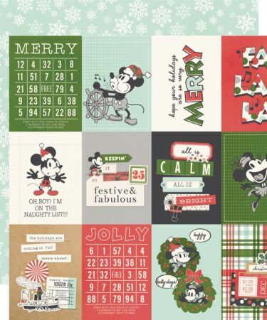 SIMPLE STORIES - Collezione Say Cheese Classic Mouse Christmas - Carta patterned 12x12 -3x4 Elements