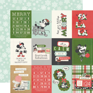 SIMPLE STORIES - Collezione Say Cheese Classic Mouse Christmas - Carta patterned 12x12 -3x4 Elements