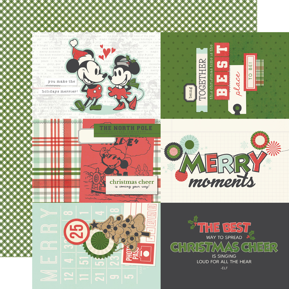 SIMPLE STORIES - Collezione Say Cheese Classic Mouse Christmas - Carta patterned 12x12 -4x6 Elements