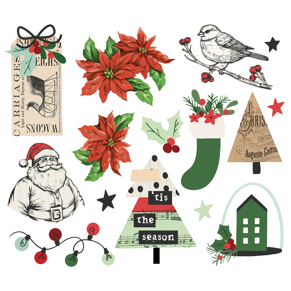 SIMPLE STORIES - Collezione All Wrapped Up - Big Bits & Pieces - immagine 2