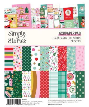 SIMPLE STORIES - Collezione Hard Candy Christmas - 6x8 Pad