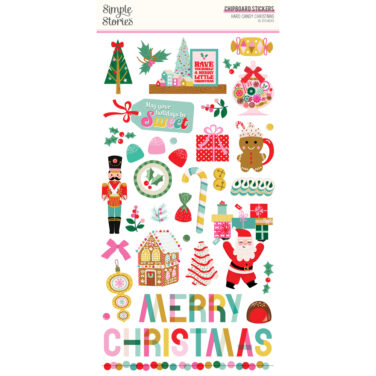 SIMPLE STORIES - Collezione Hard Candy Christmas -  6x12 Chipboard