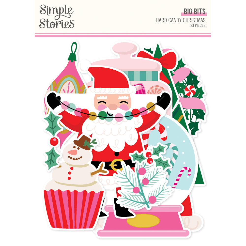 SIMPLE STORIES - Collezione Hard Candy Christmas - Big Bits & Pieces