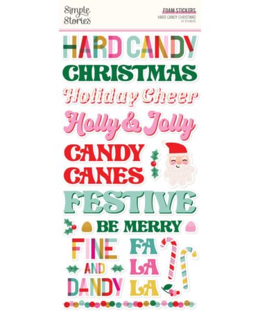 SIMPLE STORIES - Collezione Hard Candy Christmas -  Foam Stickers
