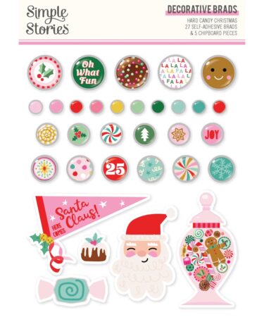SIMPLE STORIES - Collezione Hard Candy Christmas - Decorative Brads