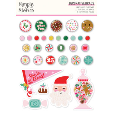 SIMPLE STORIES - Collezione Hard Candy Christmas - Decorative Brads