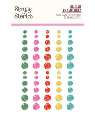 SIMPLE STORIES - Collezione Hard Candy Christmas - Glitter Enamel Dots