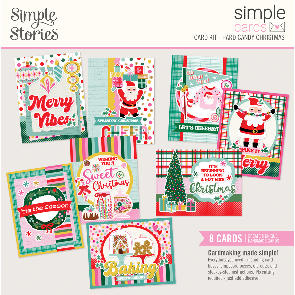SIMPLE STORIES - Collezione Hard Candy Christmas - Simple Cards Card Kit