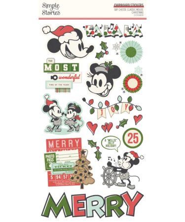 SIMPLE STORIES - Collezione Say Cheese Classic Mouse Christmas - 6x12 Chipboard