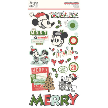 SIMPLE STORIES - Collezione Say Cheese Classic Mouse Christmas - 6x12 Chipboard