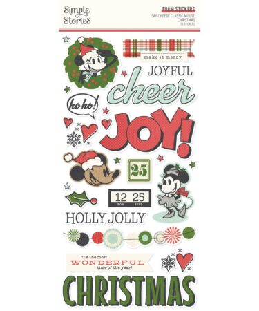 SIMPLE STORIES - Collezione Say Cheese Classic Mouse Christmas -  Foam Stickers