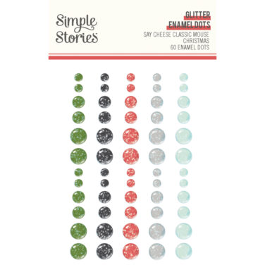 SIMPLE STORIES - Collezione Say Cheese Classic Mouse Christmas - Glitter Enamel Dots