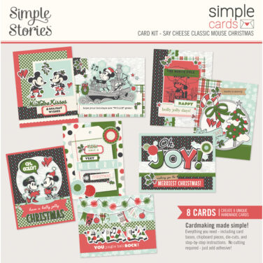 SIMPLE STORIES - Collezione Say Cheese Classic Mouse Christmas - Simple Cards Card Kit