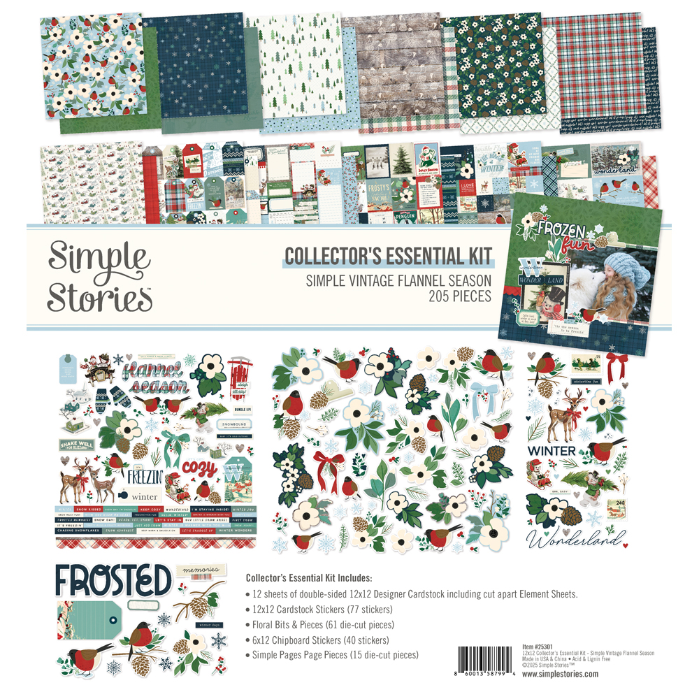 SIMPLE STORIES - Collezione Simple Vintage Flannel Season - Collector's Essential Kit