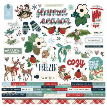 SIMPLE STORIES - Collezione Simple Vintage Flannel Season - Cardstock Stickers