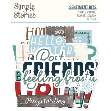 SIMPLE STORIES - Collezione Simple Vintage Flannel Season - Sentiment Bits & Pieces