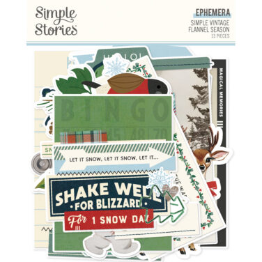 SIMPLE STORIES - Collezione Simple Vintage Flannel Season - Ephemera Bits & Pieces