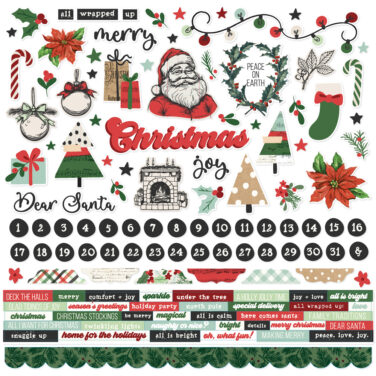 SIMPLE STORIES - Collezione All Wrapped Up - Cardstock Stickers