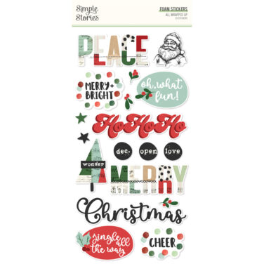 SIMPLE STORIES - Collezione All Wrapped Up - Foam Stickers