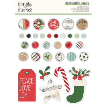 SIMPLE STORIES - Collezione All Wrapped Up - Decorative Brads