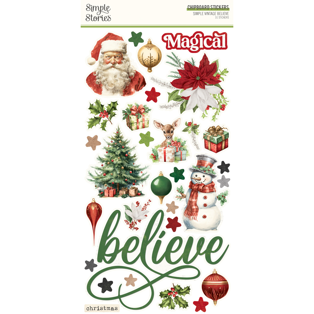 SIMPLE STORIES - Collezione Simple Vintage Believe - 6x12 Chipboard
