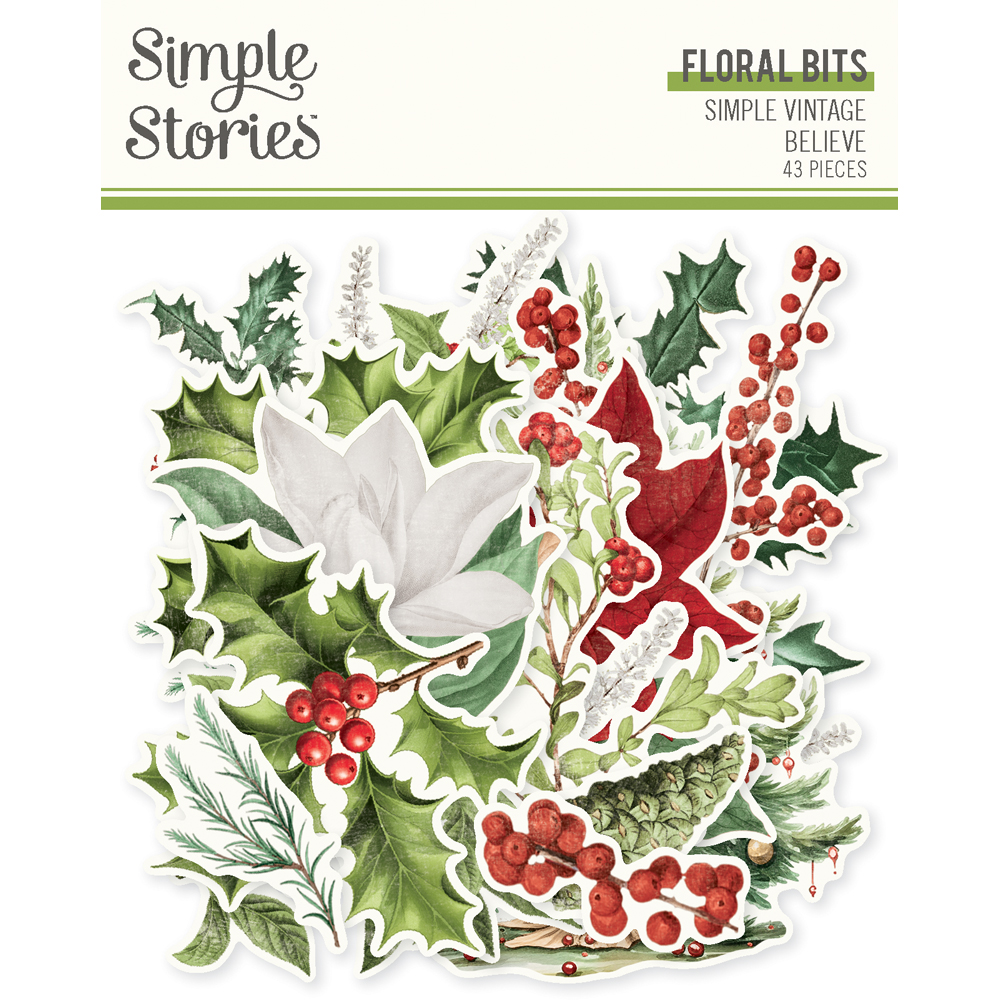 SIMPLE STORIES - Collezione Simple Vintage Believe - Floral Bits & Pieces