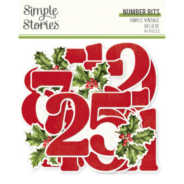 SIMPLE STORIES - Collezione Simple Vintage Believe - Number Bits & Pieces