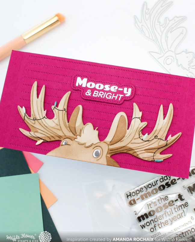 WAFFLE FLOWER - A-moose-ing Sentiments Stamp Set - immagine 2