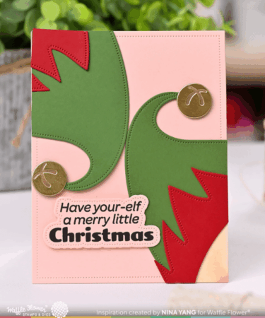 Alternative view of WAFFLE FLOWER - Elf-tastic Sentiments Piercing Matching Die