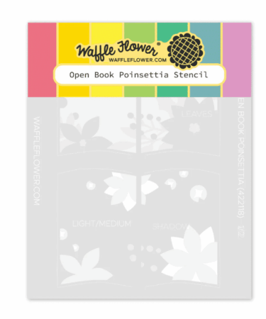 WAFFLE FLOWER - Open Book Poinsettia Stencil