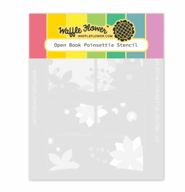 WAFFLE FLOWER - Open Book Poinsettia Stencil