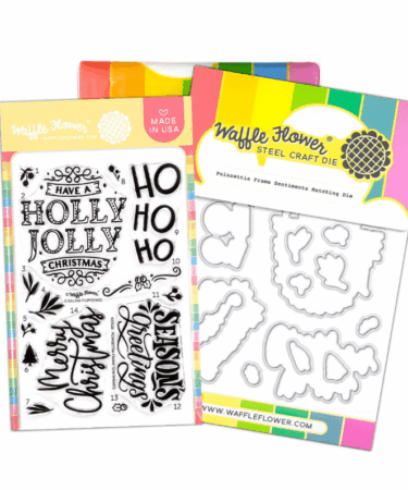 WAFFLE FLOWER - Poinsettia Frame Sentiments Combo